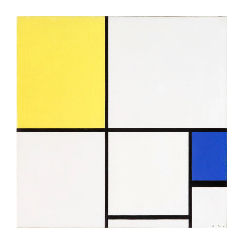 Mondrian - Komposition Gelb Blau